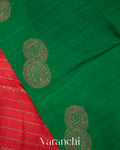 Bright Red Pure Raw Silk Handloom Saree