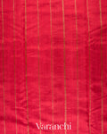 Crimson Red  Borderless Striped Pure Raw Silk Handloom Saree