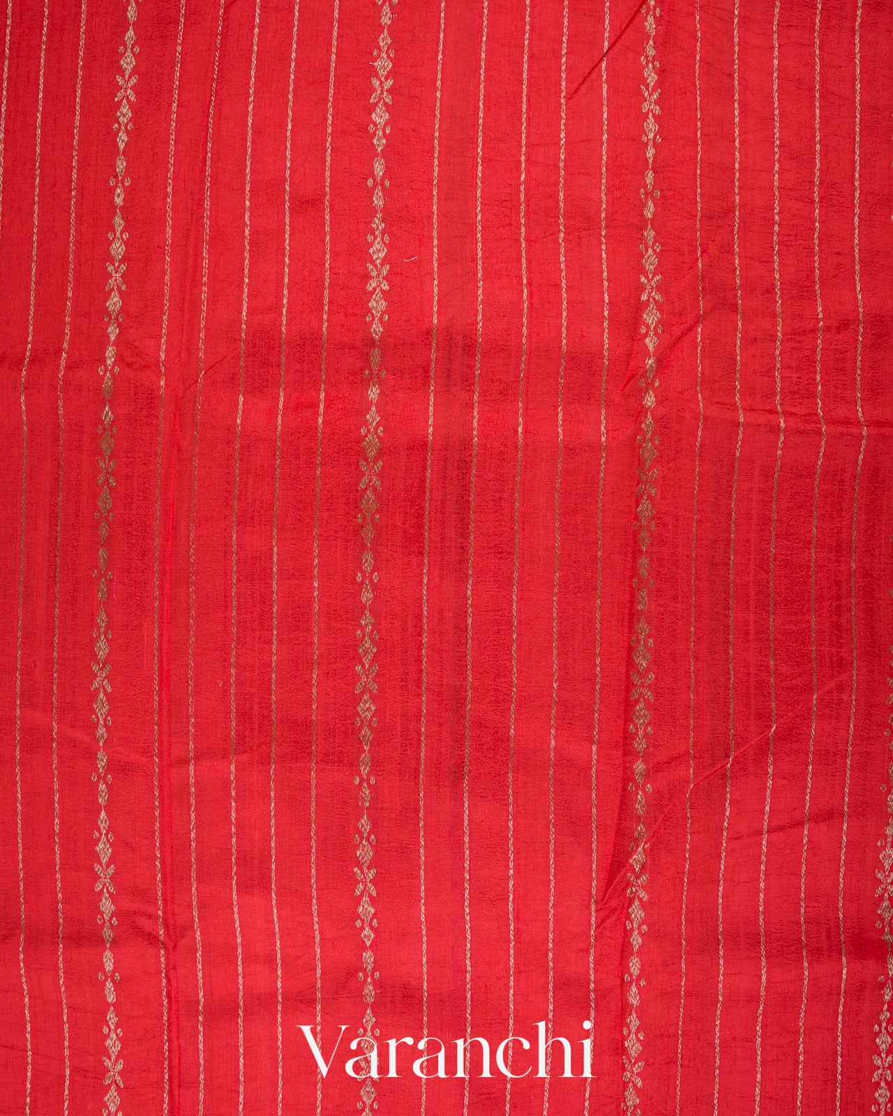 Bright Red Pure Raw Silk Handloom Saree