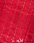 Crimson Red  Borderless Striped Pure Raw Silk Handloom Saree