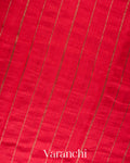 Crimson Ruby Borderless Striped Pure Raw Silk Handloom Saree