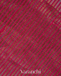 Deep Crimson Red with Tissue Stripes Pure Raw Silk Handloom Saree 