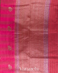 Rani Pink And Rose Pink Ombre-Dyed Raw Silk Handloom Saree