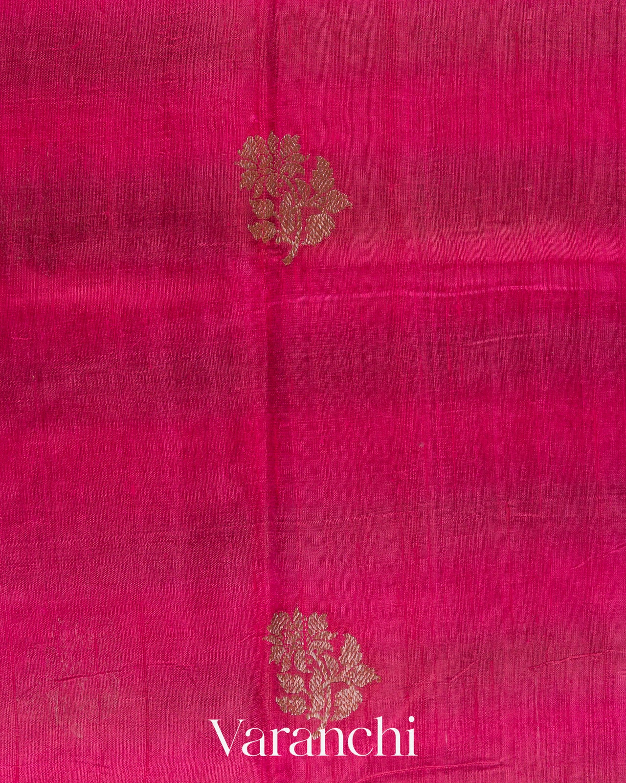 Rani Pink And Rose Pink Ombre-Dyed Raw Silk Handloom Saree