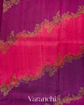 Magenta Tricolour Rangkaat Raw Silk Handloom Saree