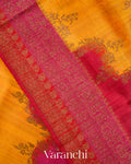 Red Tricolour Rangkaat Raw Silk Handloom Saree