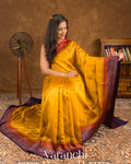 Turmeric Yellow Pure Raw Silk Handloom Saree