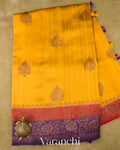 Turmeric Yellow Pure Raw Silk Handloom Saree