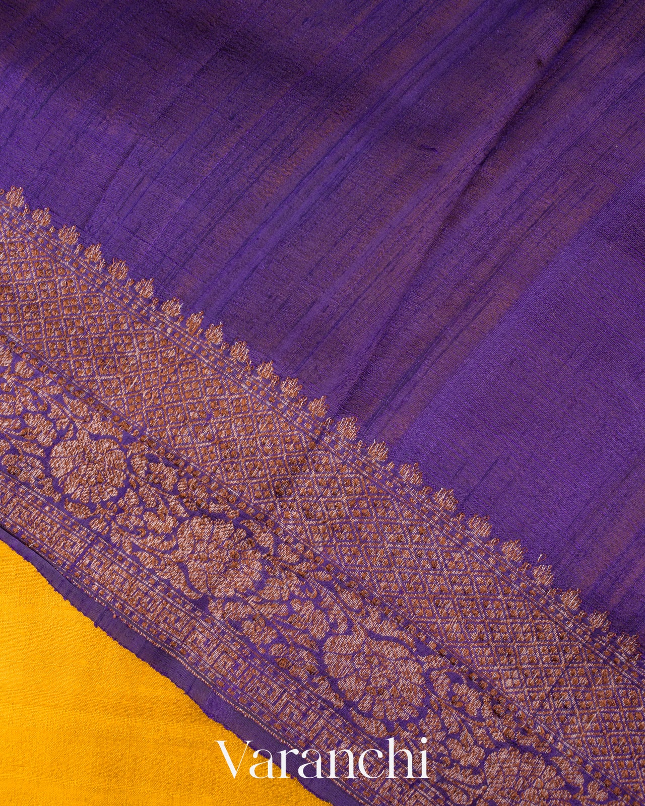 Turmeric Yellow Pure Raw Silk Handloom Saree