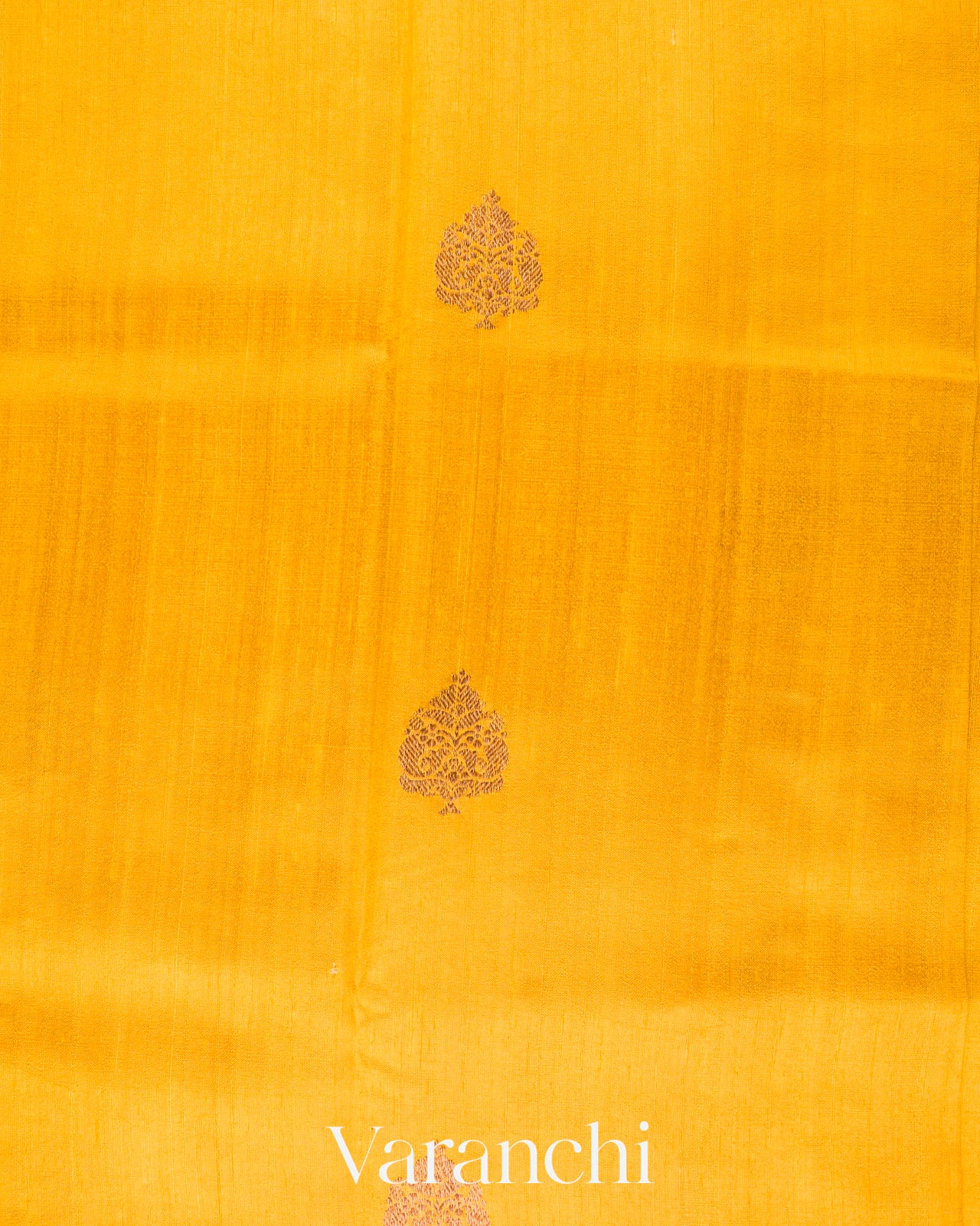Turmeric Yellow Pure Raw Silk Handloom Saree