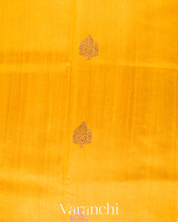 Turmeric Yellow Pure Raw Silk Handloom Saree