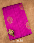 Wine Magenta Borderless Pure Raw Silk Handloom Saree