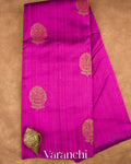 Wine Magenta Borderless Pure Raw Silk Handloom Saree