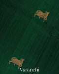 Forest Green Pure Raw Silk Handloom Saree  