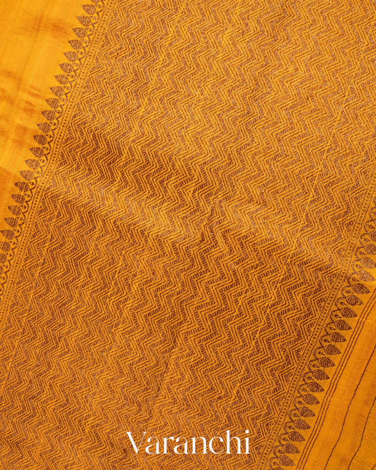 Turmeric Yellow Borderless Pure Raw Silk Handloom Saree