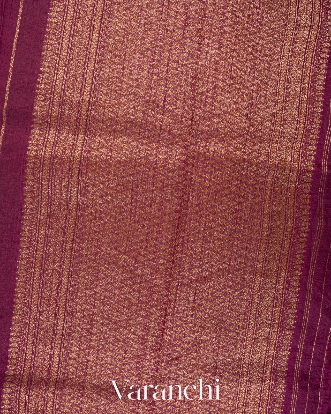 Ruby Wine Raw Silk Handloom Borderless Saree 