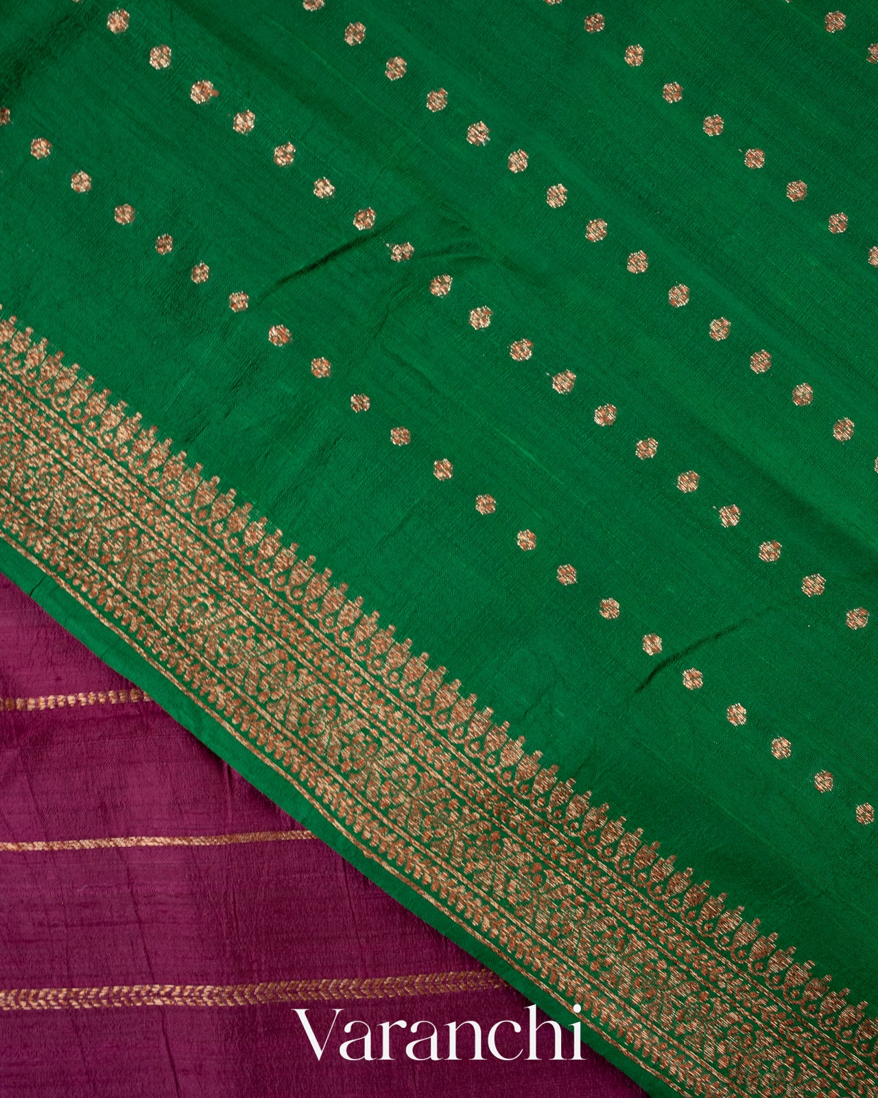 Ruby Wine Raw Silk Handloom Borderless Saree 
