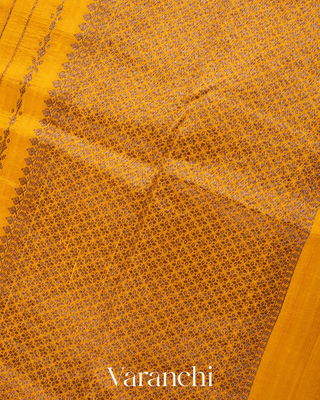 Turmeric Yellow Pure Raw Silk Handloom Saree
