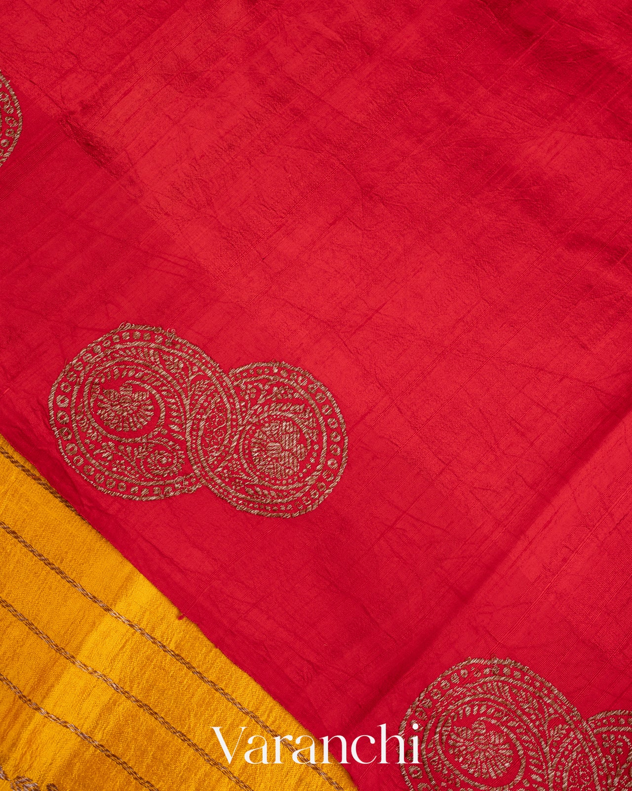 Turmeric Yellow Pure Raw Silk Handloom Saree
