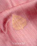 Baby Pink Pure Raw Silk Handloom Saree