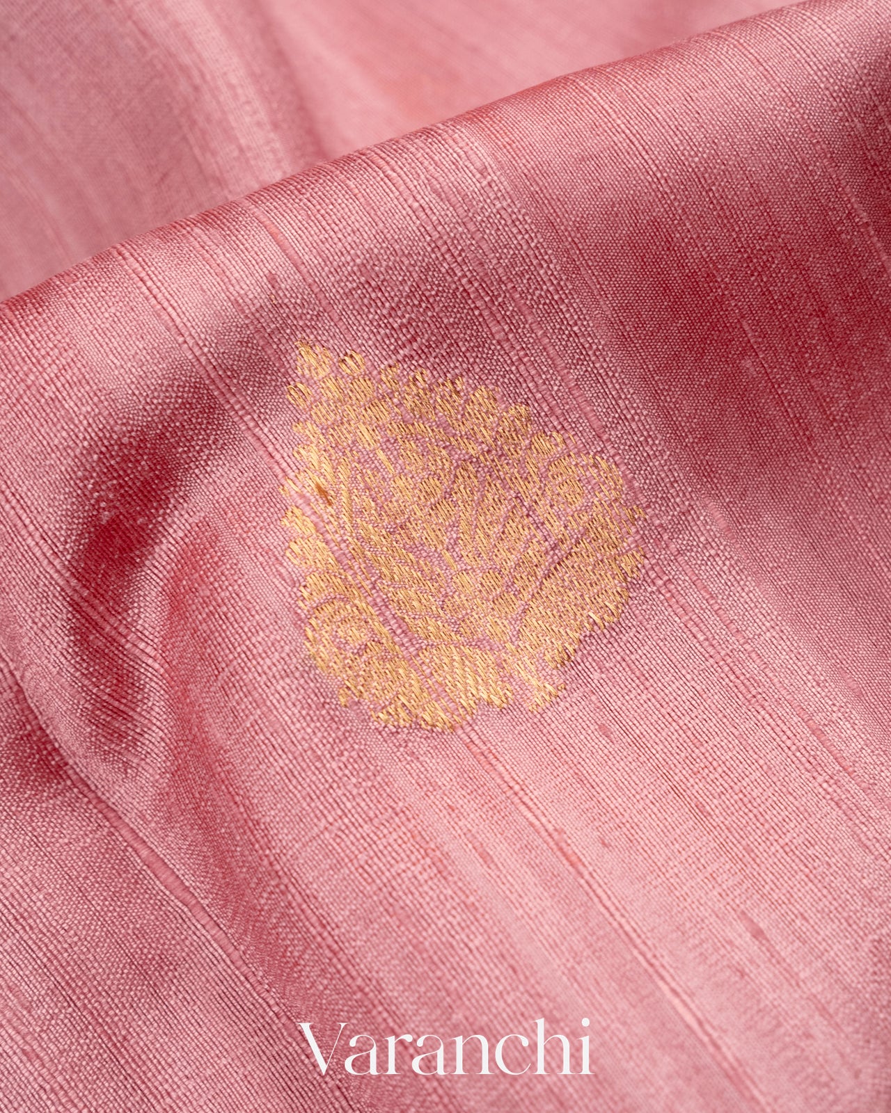 Baby Pink Pure Raw Silk Handloom Saree