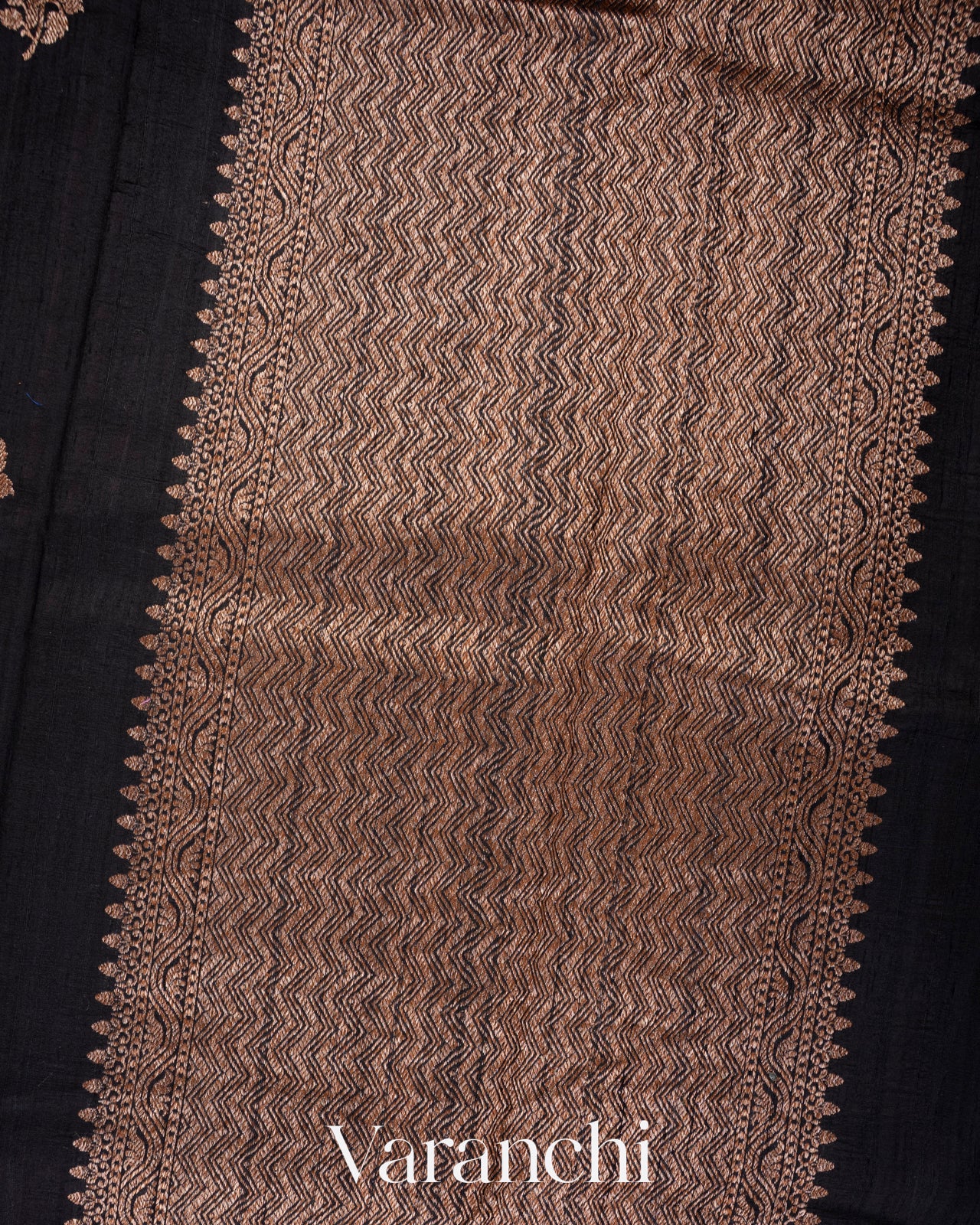 Charcoal Black Raw Silk Handloom Saree 