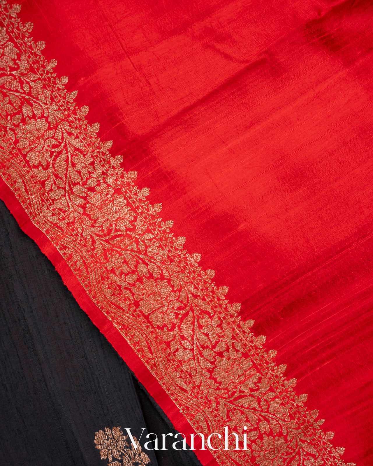 Charcoal Black Raw Silk Handloom Saree 