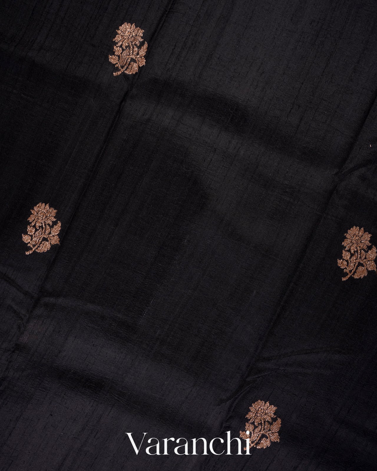 Charcoal Black Raw Silk Handloom Saree 