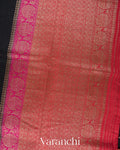 Black Pure Raw Silk Handloom Saree