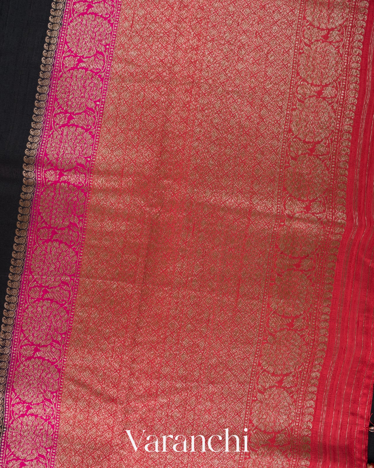 Black Pure Raw Silk Handloom Saree