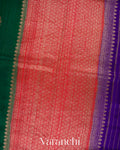 Bottle Green Pure Raw Silk Handloom Saree