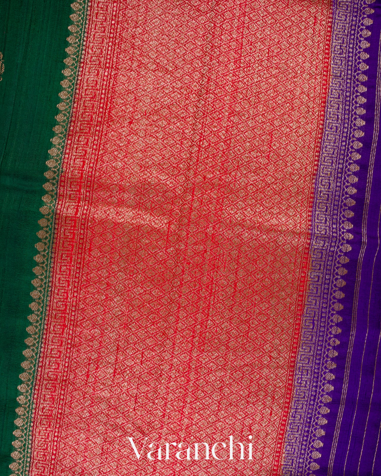 Bottle Green Pure Raw Silk Handloom Saree