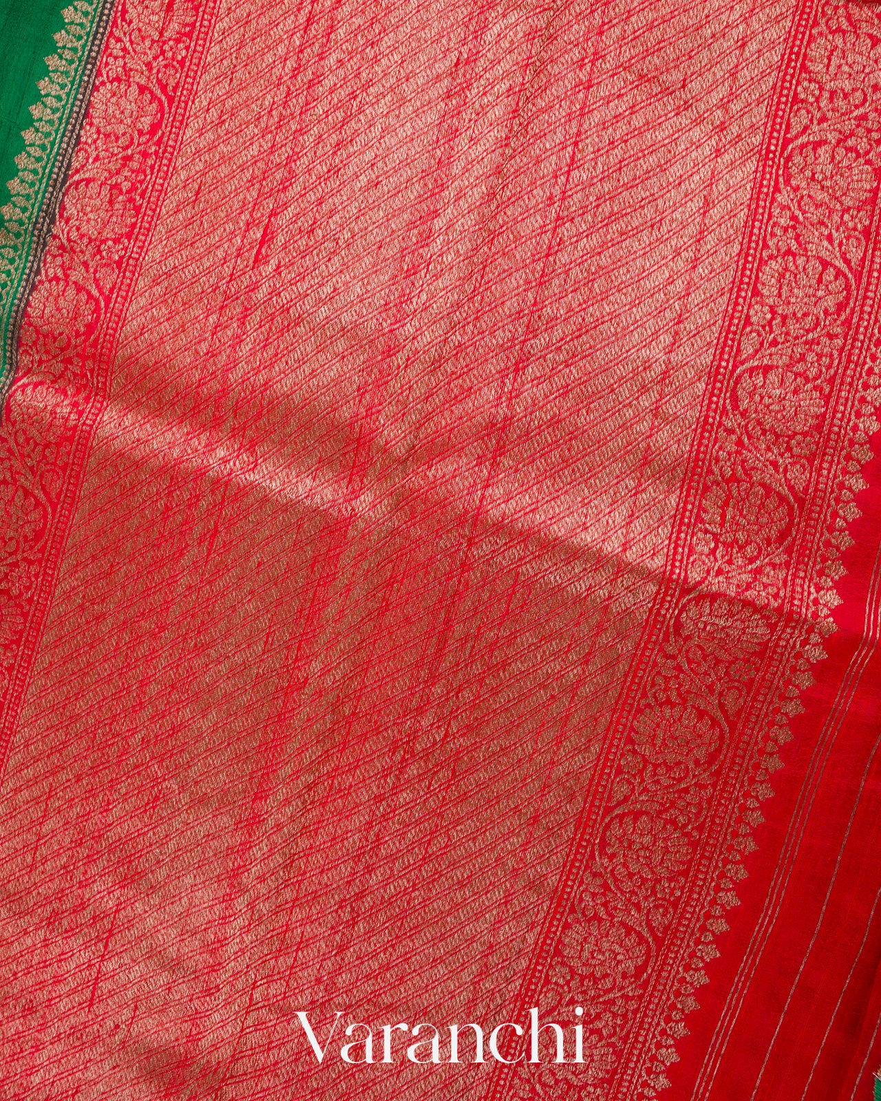 Dark Green Pure Raw Silk Handloom Saree