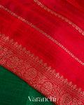 Dark Green Pure Raw Silk Handloom Saree