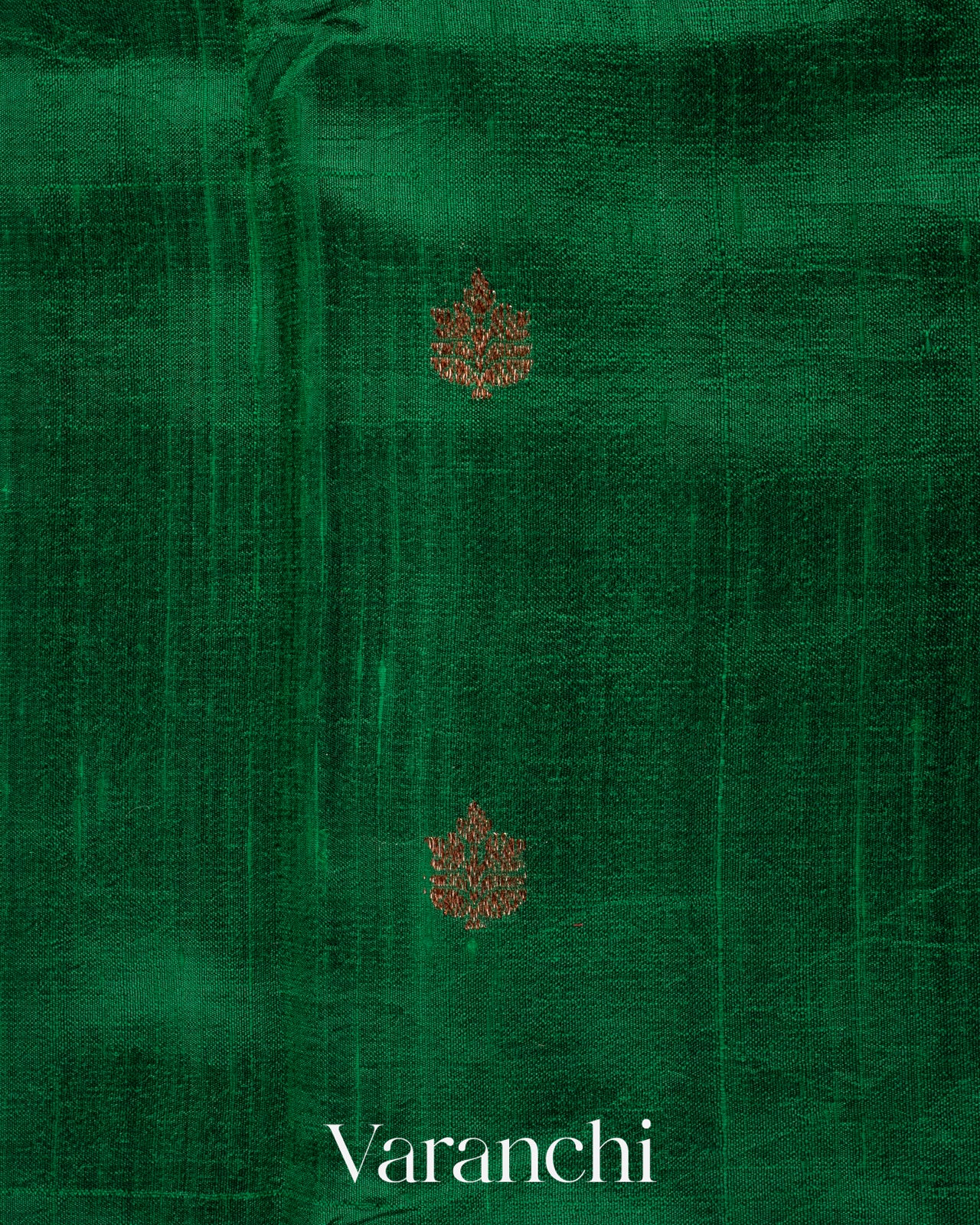 Dark Green Pure Raw Silk Handloom Saree