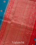 Ink Blue Pure Raw Silk Handloom Saree
