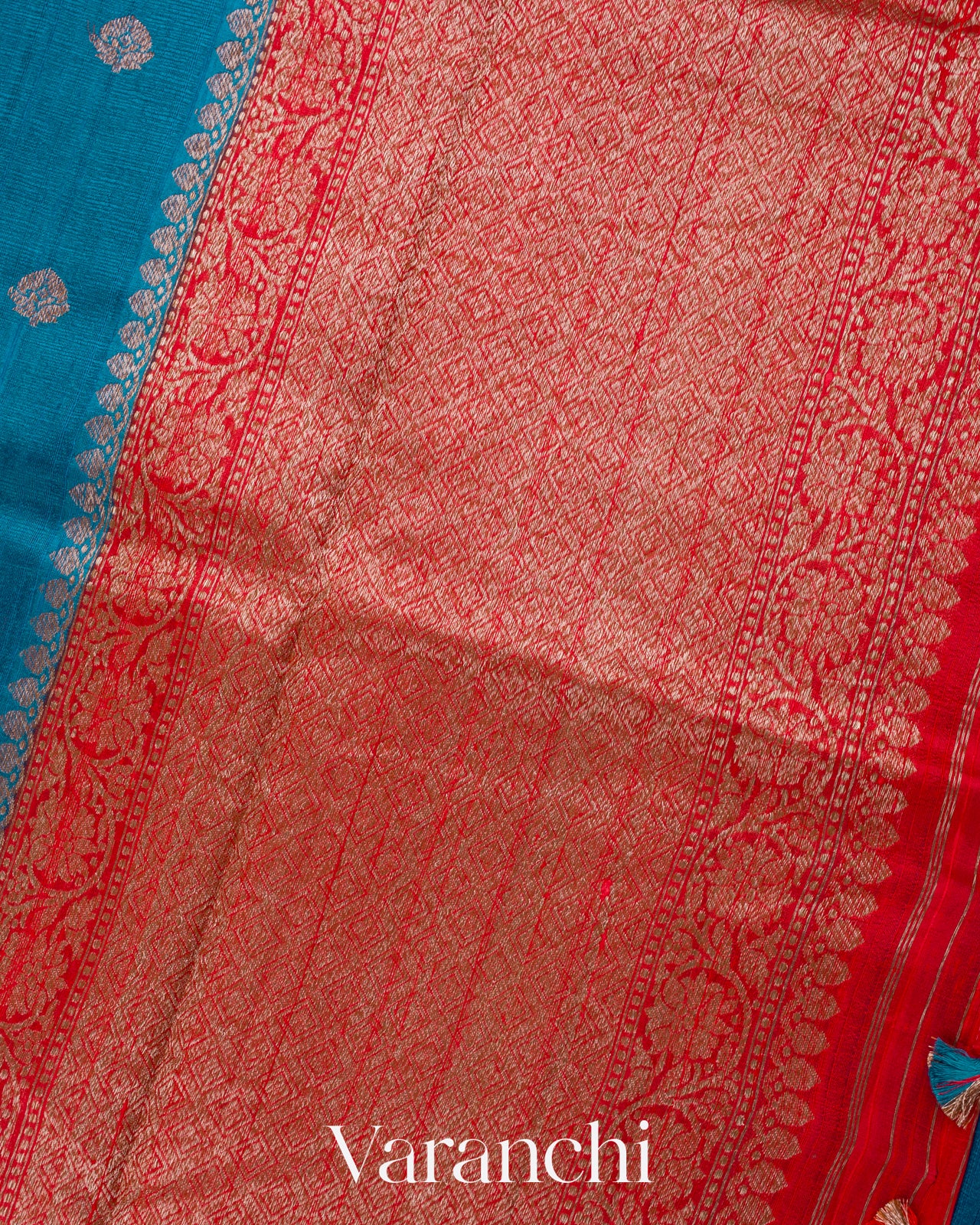 Ink Blue Pure Raw Silk Handloom Saree