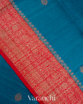 Ink Blue Pure Raw Silk Handloom Saree