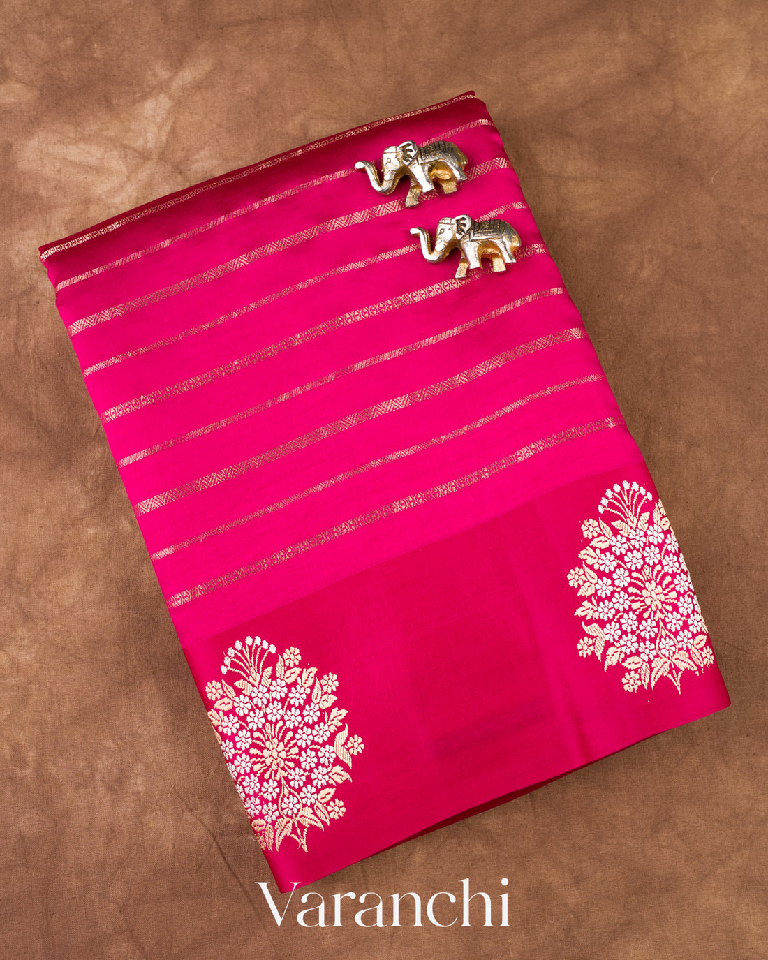 Deep Magenta Pink Poona Silk Handloom Saree