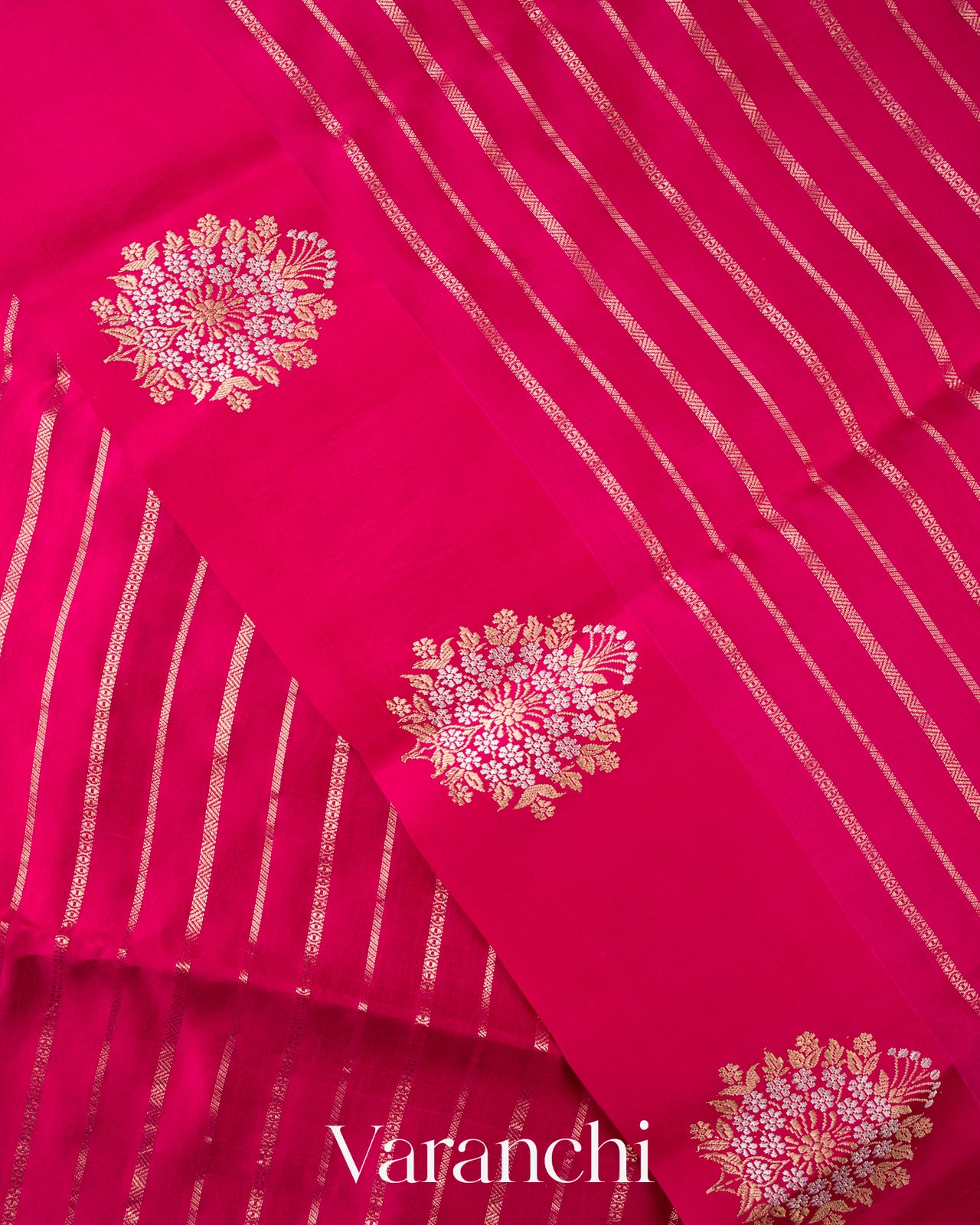 Deep Magenta Pink Poona Silk Handloom Saree