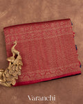 Navy Blue With Skirt Border Pure Raw Silk Handloom Saree
