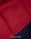 Navy Blue With Skirt Border Pure Raw Silk Handloom Saree