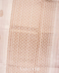 Pearl White Raw Silk Handloom Saree 