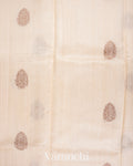 Pearl White Raw Silk Handloom Saree 