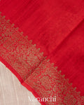 Off White Raw Silk Handloom Saree