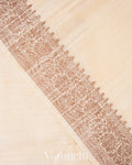 Off White Raw Silk Handloom Saree