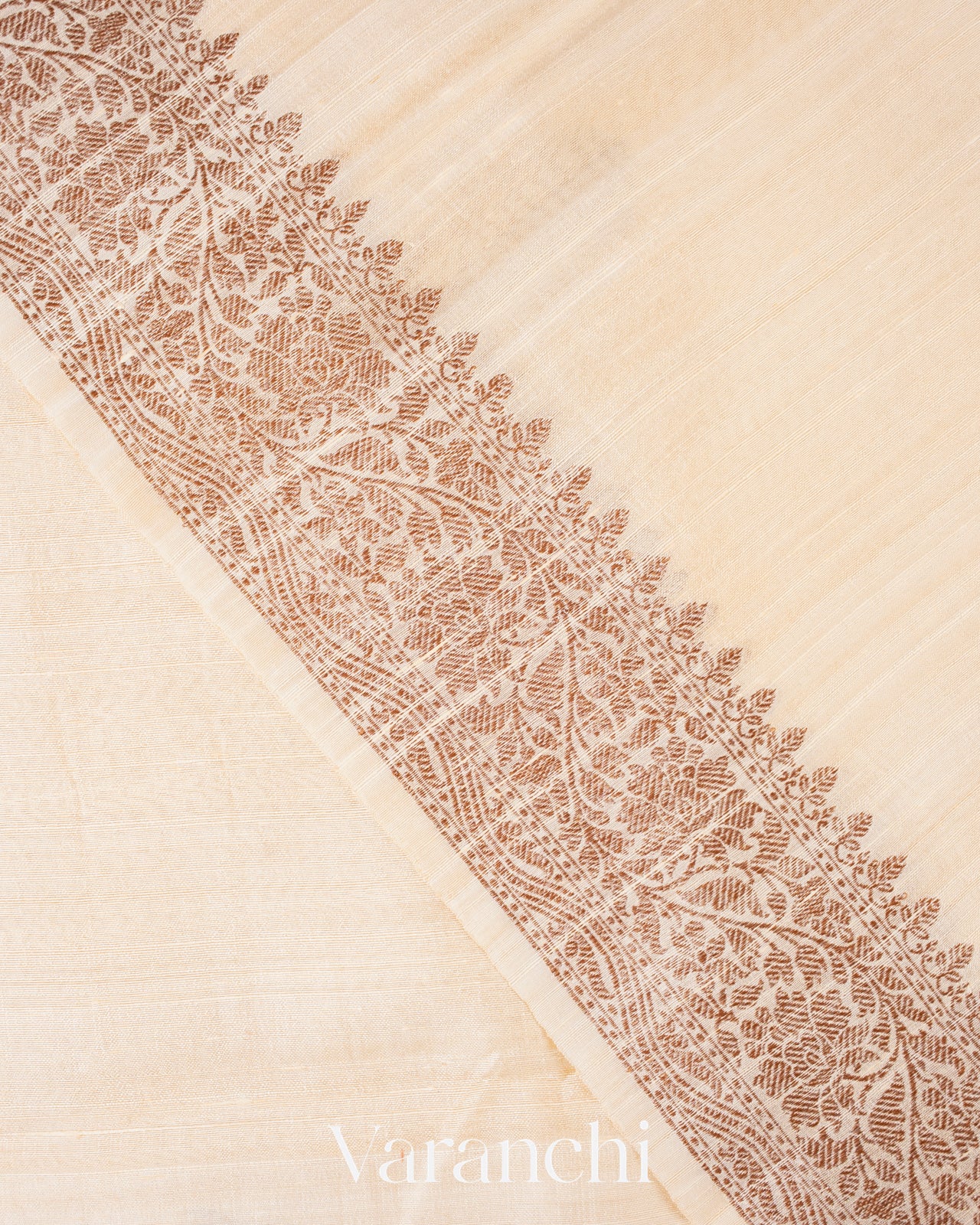 Off White Raw Silk Handloom Saree