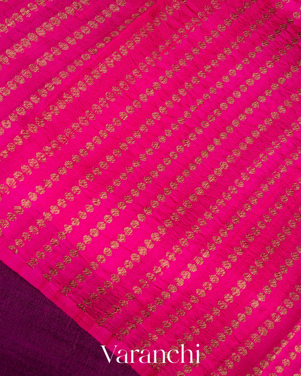 Deep Magenta Borderless Pure Raw Silk Handloom Saree