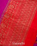 Magenta Pure Raw Silk Handloom Saree