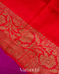 Magenta Pure Raw Silk Handloom Saree